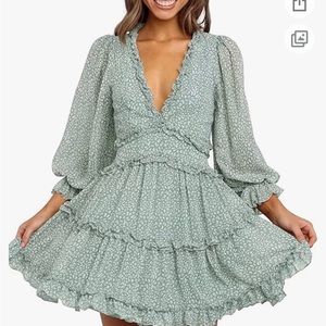 Ruffle Long Sleeve floral print mini dress- NEW✨